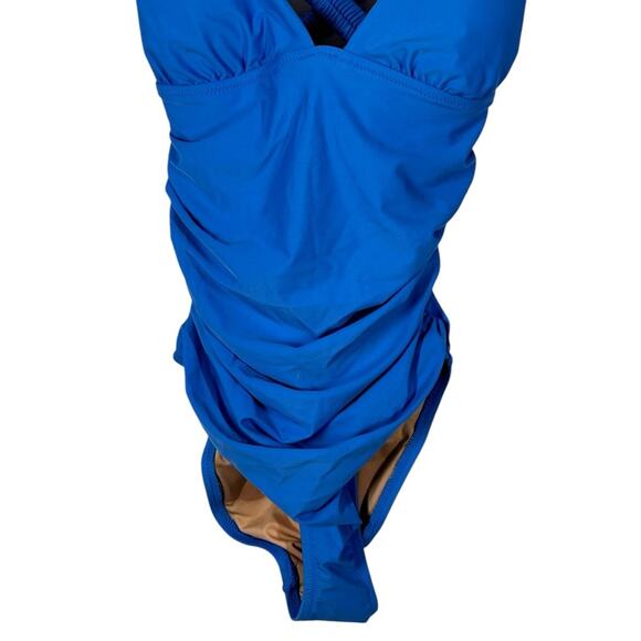 J. Crew Blue Scrunchie Strap One-Piece Swimsuit - Size 0 NWT - Picture 7 of 12